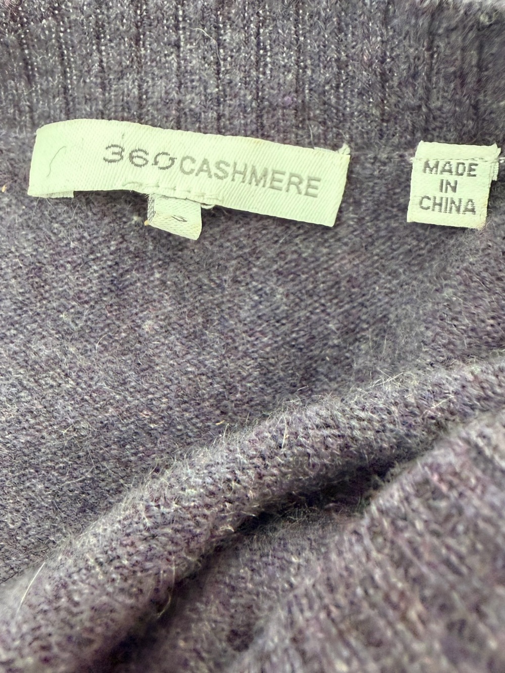 360 Cashmere Purple V Neck Sweater Oversized Small - Picture 5 of 5